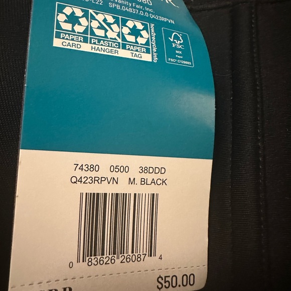 NWT vanity fair 38DDD strapless bra (Dec8) - Picture 7 of 8